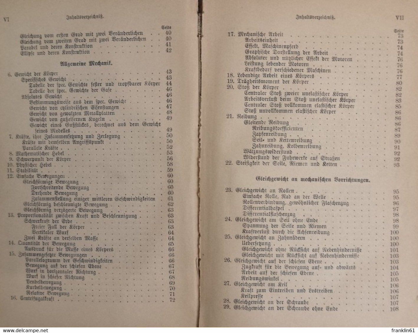 Bernoullis Vademecum Des Mechanikers Oder Praktisches Handbuch Für Mechaniker, - Technique