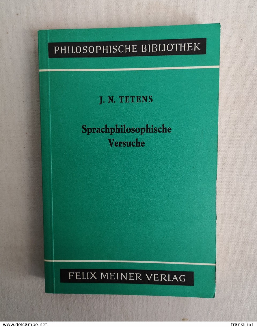 Sprachphilosophische Versuche. - Filosofie