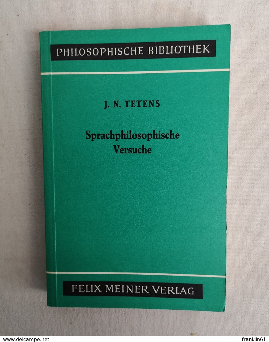 Sprachphilosophische Versuche. - Philosophy