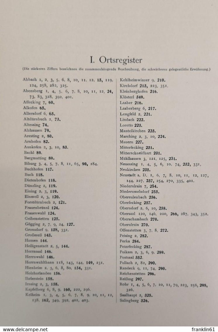 Die Kunstdenkmäler von Bayern. Niederbayern. VII. Bezirksamt Kelheim.