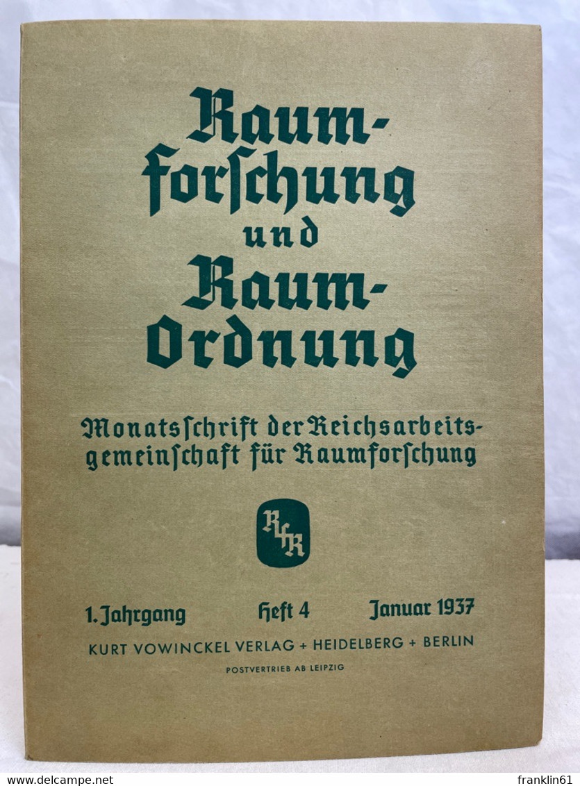 Raumforschung Und Raumordnung.  1. Jahrgang , Heft 4, Januar 1937. - 4. Neuzeit (1789-1914)