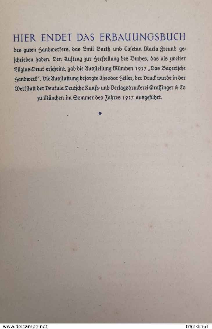 Das Erbauungsbuch Des Guten Handwerkers. - Knuteselen & Doe-het-zelf