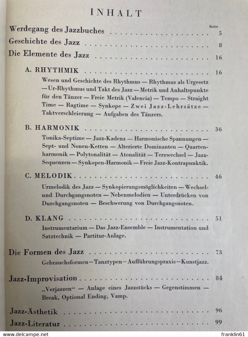 Das Neue Jazzbuch : Ein Praktisches Handbuch Für Musiker, Komponisten, Arrangeure, Tänzer Und Freunde Der Jazz - Música