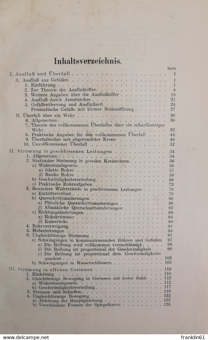 Angewandte Hydromechanik. Erster und zweiter Band.