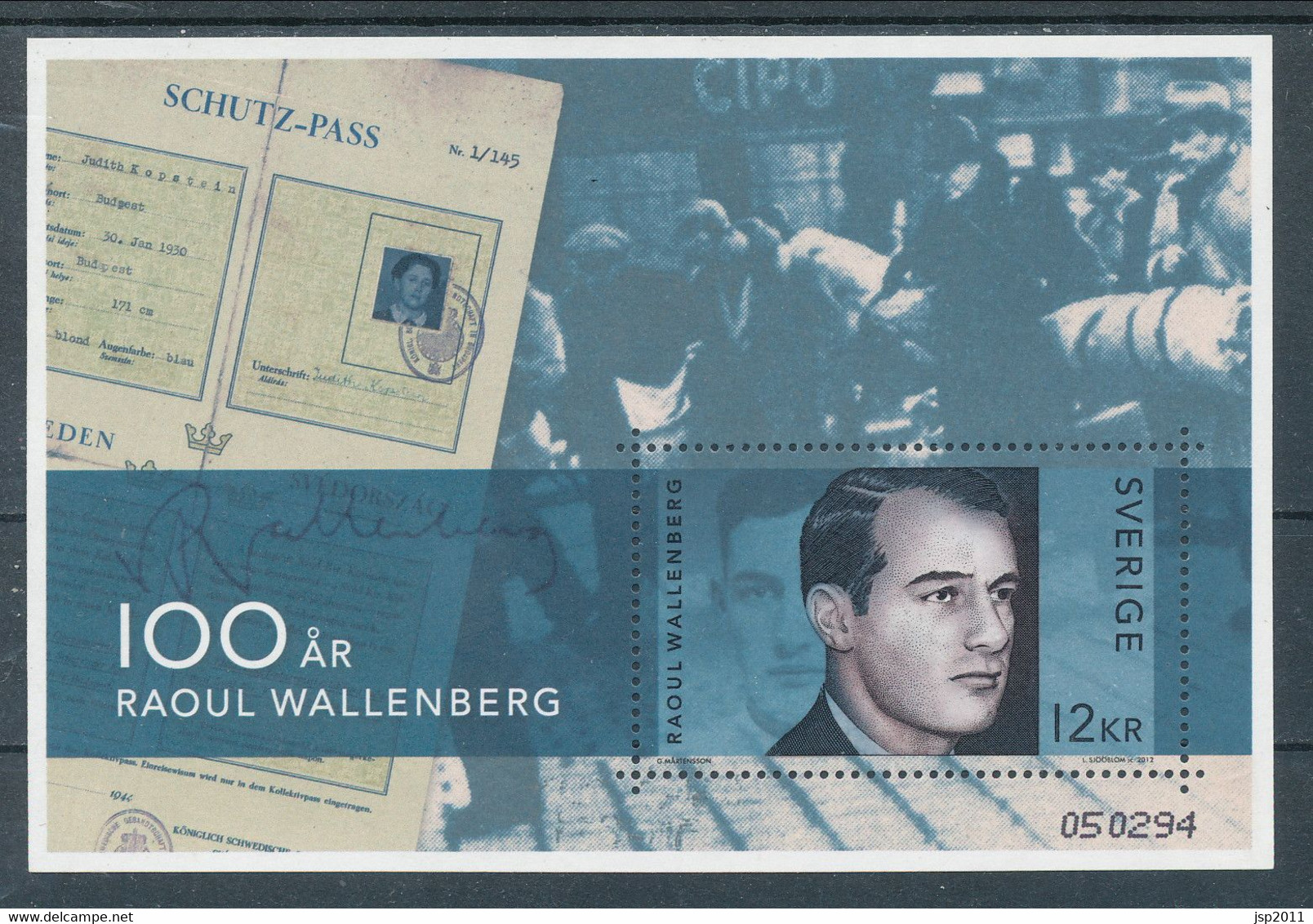 Sweden 2012. Facit # 2901, BL34. Raoul Wallenberg. MNH (**) With Control Number - Neufs