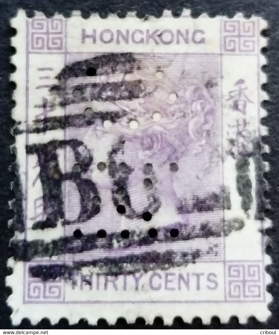 Hong Kong 1863 Victoria Filigrane Watermark CC Perforé Perfin MC Yvert 17 O Used - Perfins