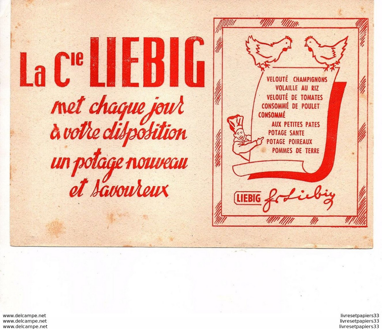 BUVARD POTAGES LIEBIG - Soups & Sauces