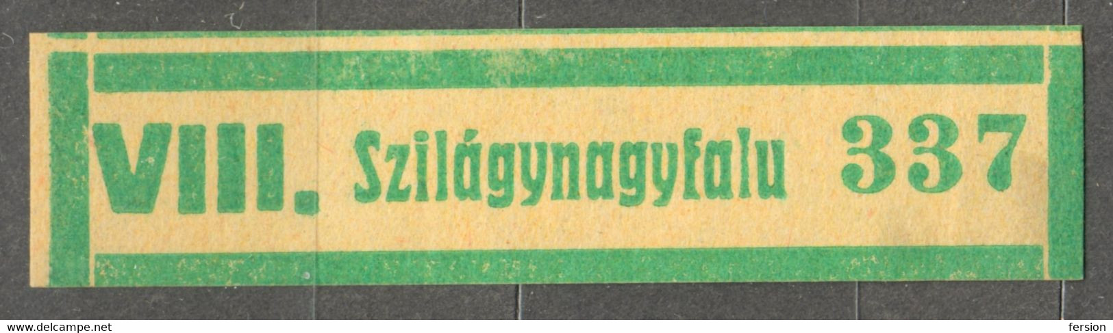 Szilágynagyfalu Nușfalău POST Office Internal Registered Label Vignette WW2 HUNGARY Occupation ROMANIA Transylvania 1940 - Transilvania