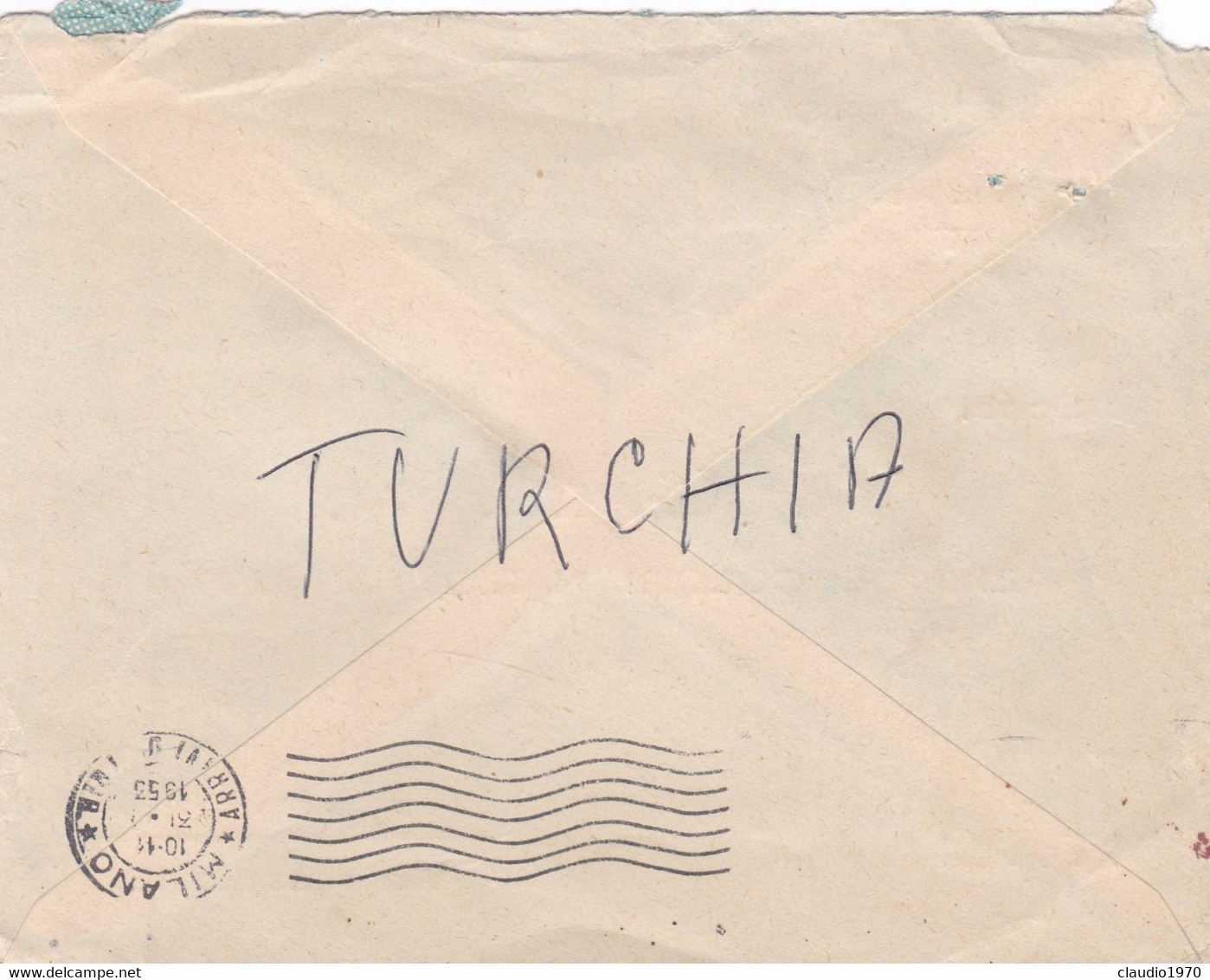 TURCHIA - TùKIYE -  ISTANBUL - STORIA POSTALE - BUSTA PAR AVION  I.T.I. T.I. - T.A.S  VIAGGIATA PER MILANO - ITALIA 1953 - Cartas & Documentos