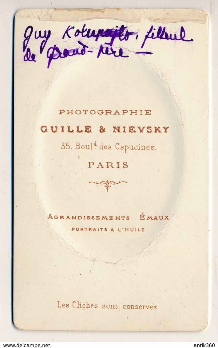 CDV - Portrait Guy Kolupajlo ?  - Photo Guille Et Nievsky Paris - Photographie Ancienne - Personnes Identifiées