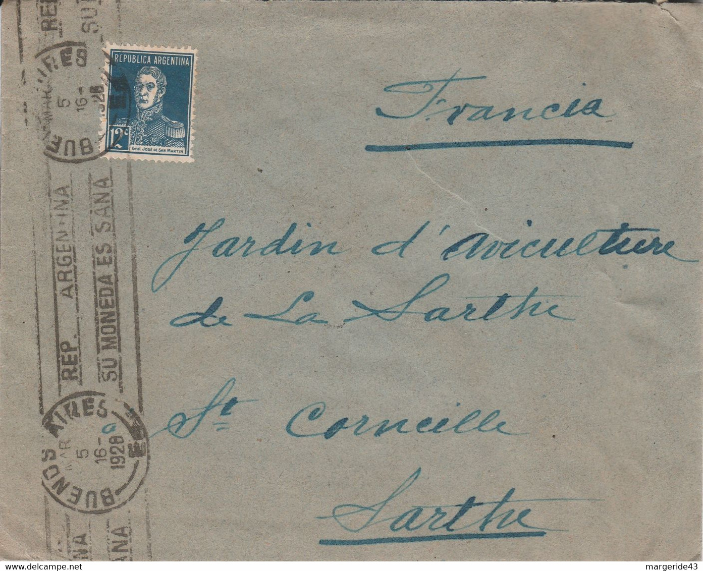 ARGENTINE SEUL SUR LETTRE A EN TETE POUR LA FRANCE 1926 - Nuevos