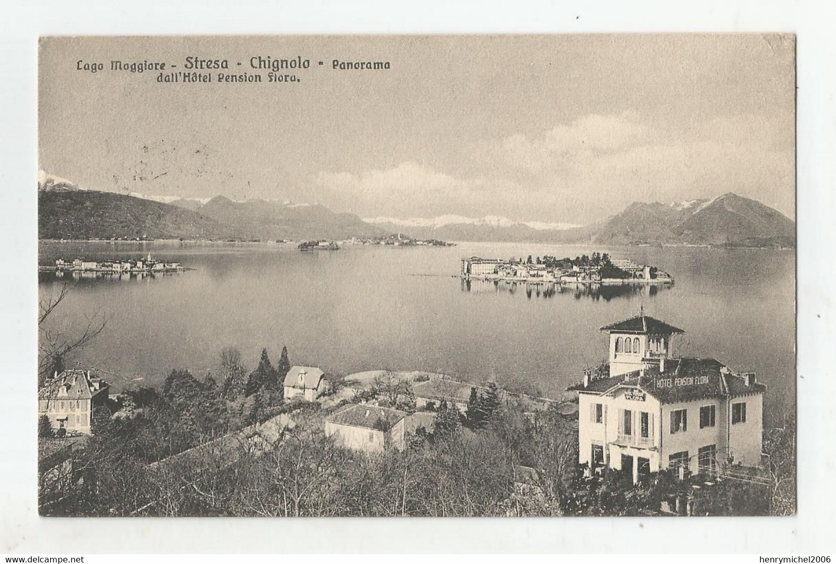 Italie - Italia - Italy - Piemonte - Novara Stresa Chignolo Hotel Pension Stora Panorama ( Lago Maggiore ) 1913 - Novara