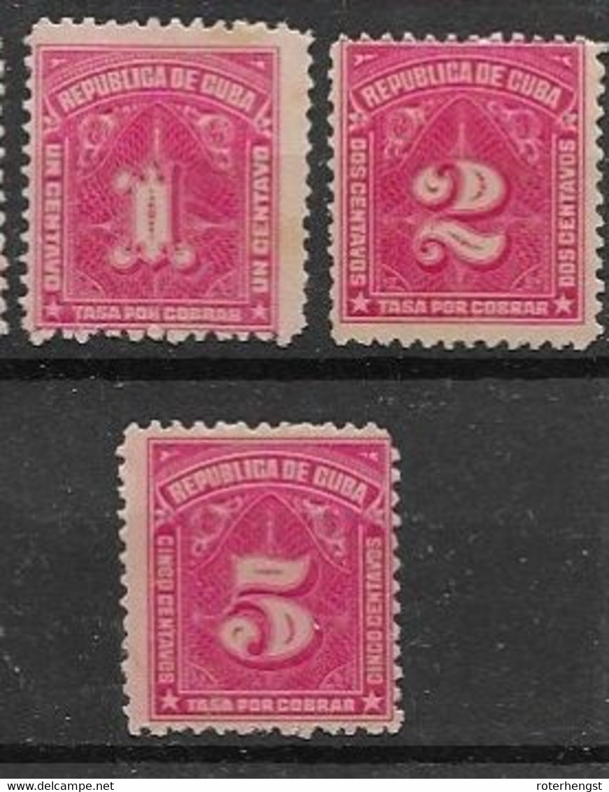 Cuba Mh * 1927 24 Euros Postage Due Set (1c Has A Light Stain Spot On Gum) - Strafport
