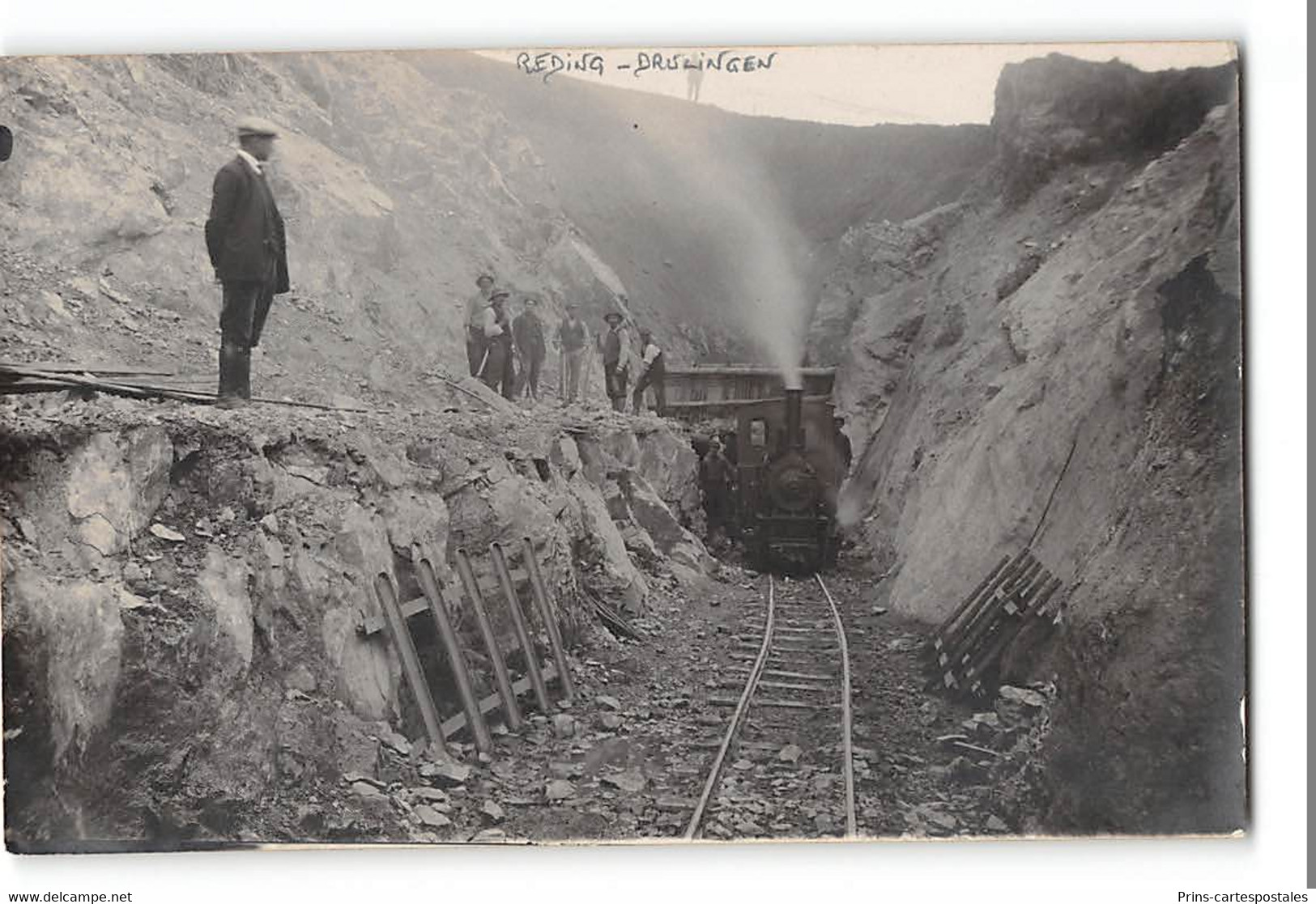 CPA 67 Carte Photo Construction De La Ligne De Reding Drulingen - Drulingen