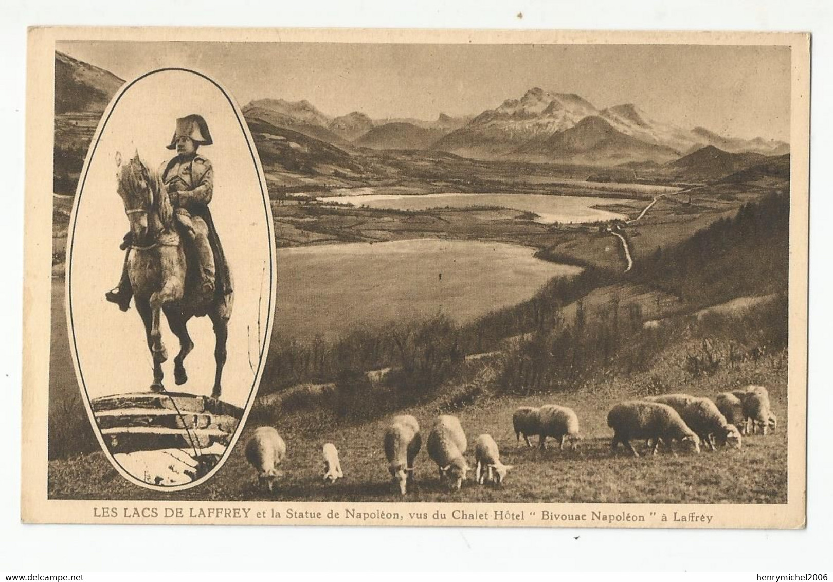 38 Isère Laffrey Vue Du Chalet Hotel Bivouac Napoléon , Troupeau De Moutons Ed Mollaret Grenoble - Laffrey