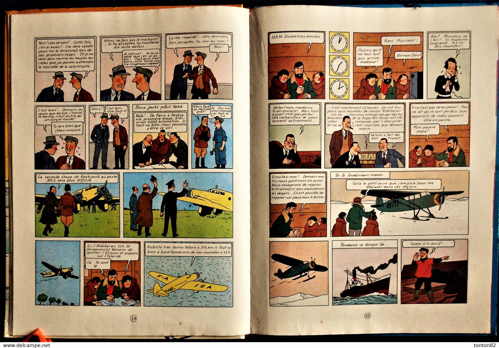 Hergé - " Destination New-York " - Les Aventures de Jo, Zette et Jocko - Casterman .