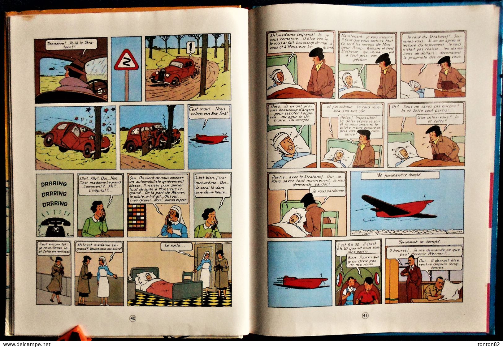 Hergé - " Destination New-York " - Les Aventures de Jo, Zette et Jocko - Casterman .