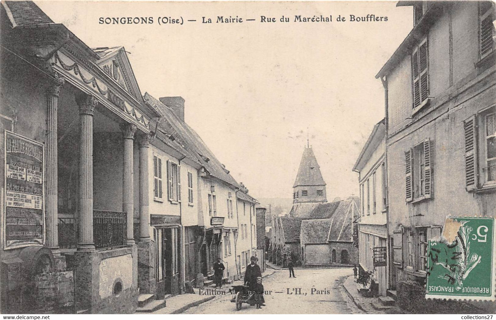 60-SONGEONS-LA MAIRIE RUE DU MARECHAL DE BOUFFLERS - Songeons