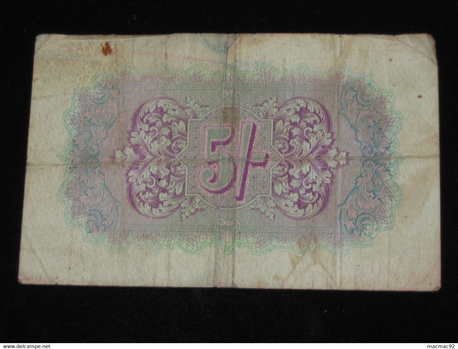 5 FIVE SHILLINGS  ISSUED BY THE BRITISH MILITARY AUTHORITY  **** EN  ACHAT IMMEDIAT  **** - Autres & Non Classés