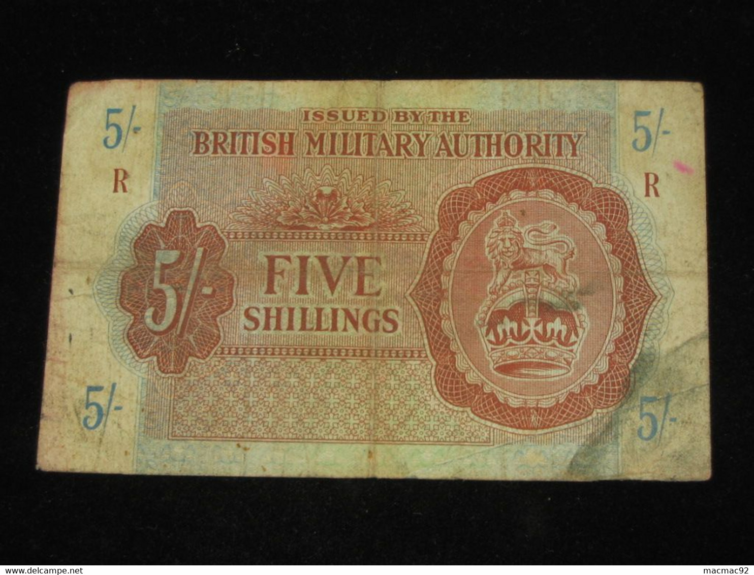 5 FIVE SHILLINGS  ISSUED BY THE BRITISH MILITARY AUTHORITY  **** EN  ACHAT IMMEDIAT  **** - Autres & Non Classés