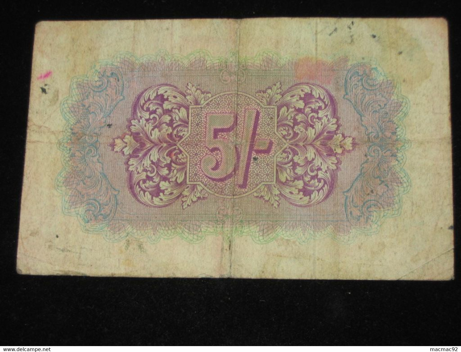 5 FIVE SHILLINGS  ISSUED BY THE BRITISH MILITARY AUTHORITY  **** EN  ACHAT IMMEDIAT  **** - Autres & Non Classés