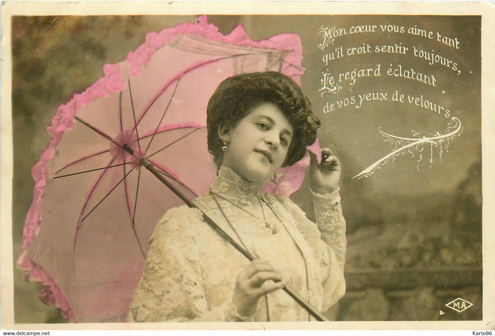 Mode * Femme Avec Ombrelle * Parapluie Umbrella * Carte Photo - Mode