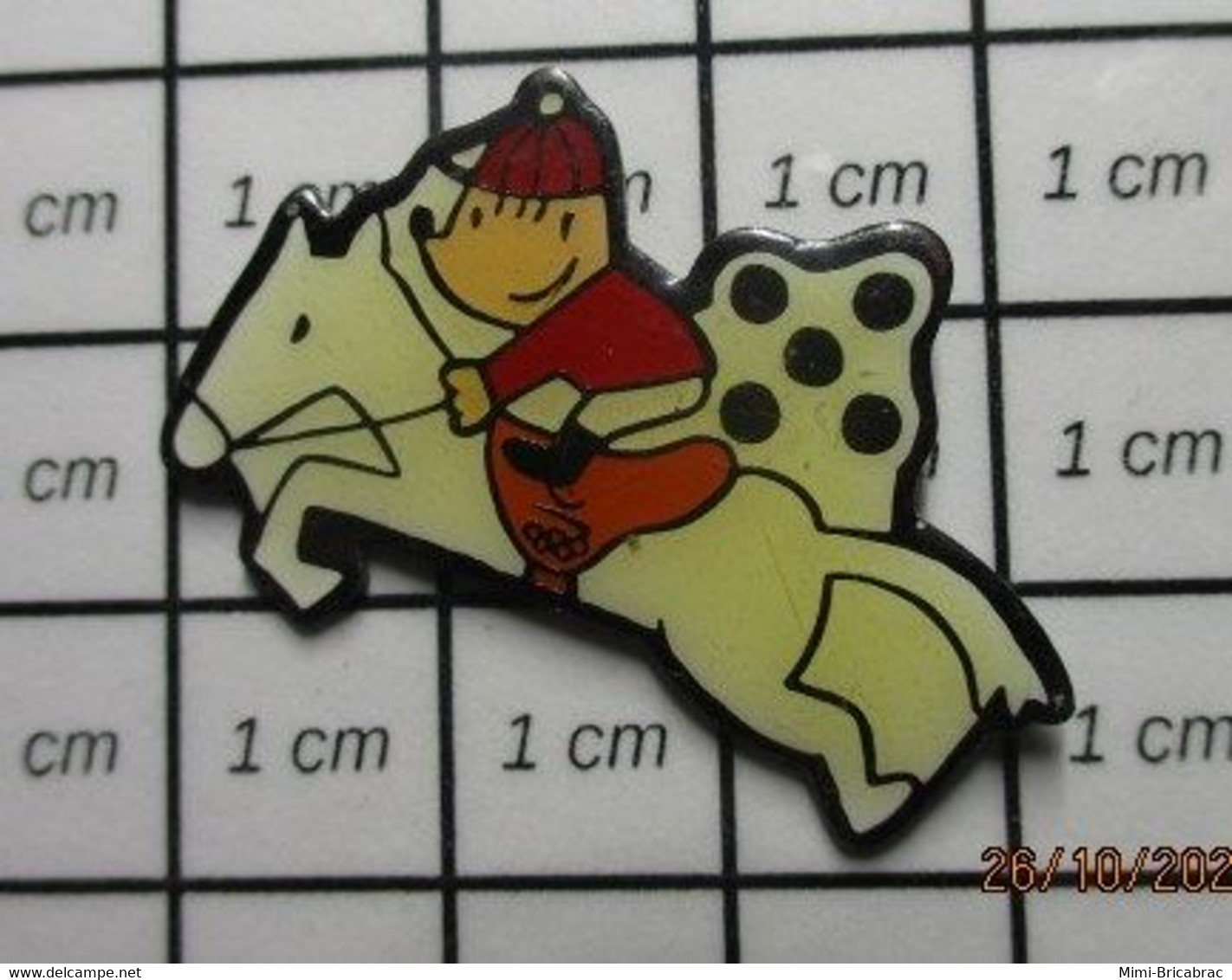 613a  PIN'S PINS / Rare Et De Belle Qualité ! / JEUX OLYMPIQUES / BARCELONA 1992 MASCOTTE COBI EQUITATION CHEVAL - Jeux Olympiques