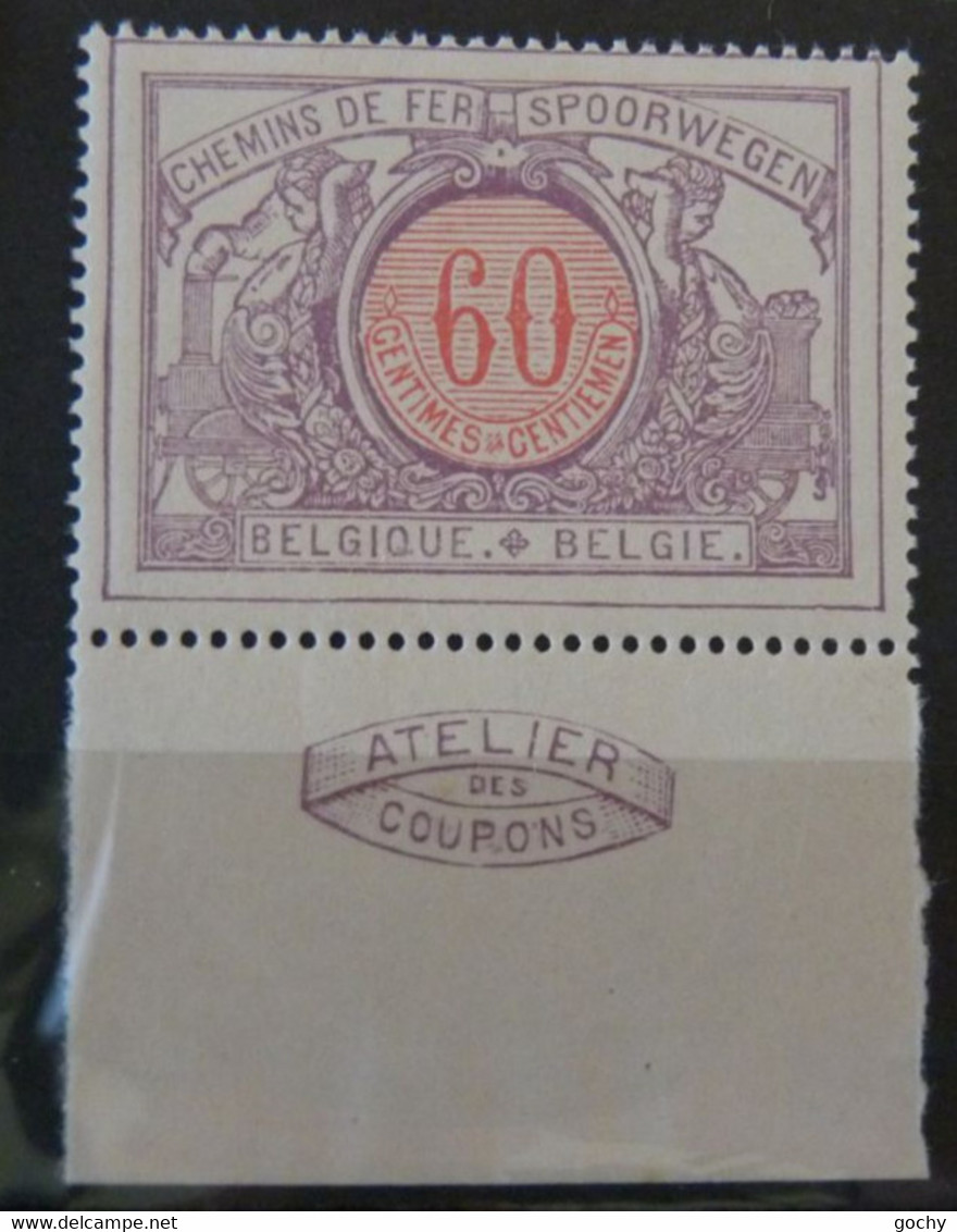 Belgium  BDF - 1902  Bord De Feuille :  Avec Inscriptions Marginales : CF N° 37 **  . Cat.: +1,00€   ATELIER DU TIMBRE - Chemins De Fer