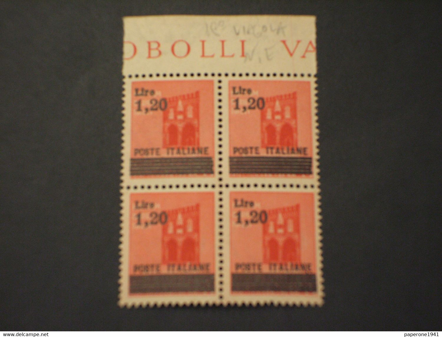 ITALIA LUOGOTENENZA - VARIETA' - 1945 LOGGIA 1,20su20, Con Virgola Tra N Ed E, Quartina -NUOVI(++) - Postage Due