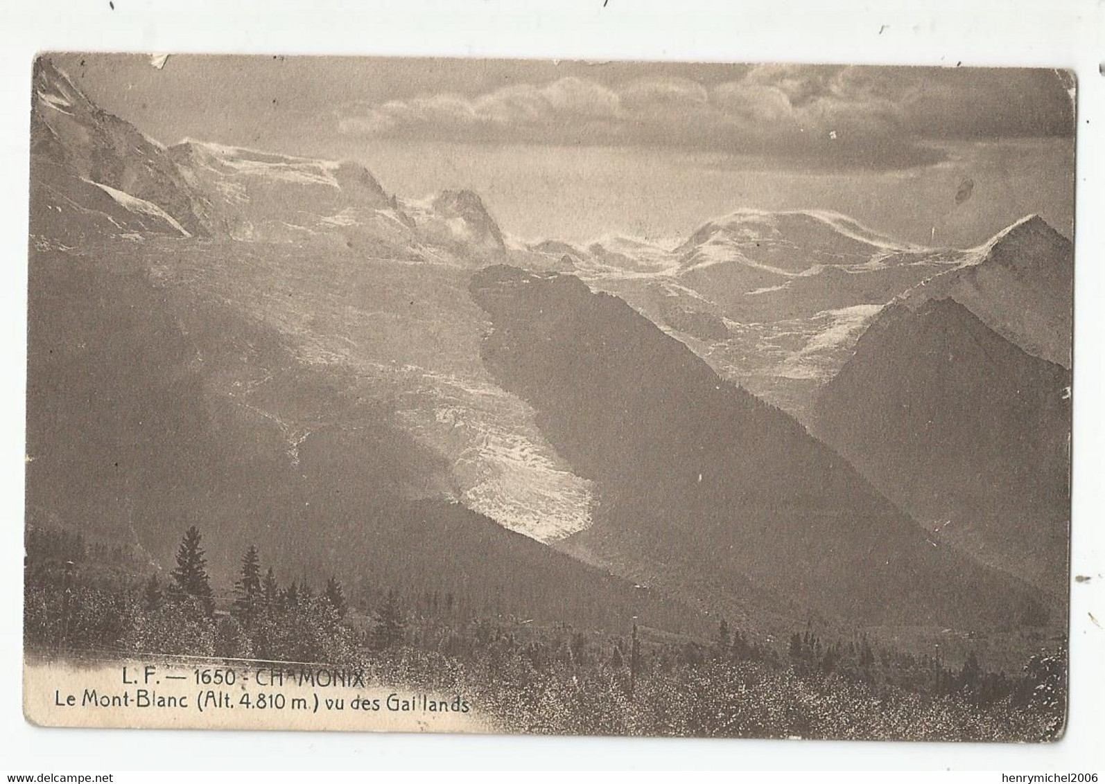 74 Haute Savoie Chamonix Le Mont Blanc Vu Des Gaillands 1918 - Chamonix-Mont-Blanc