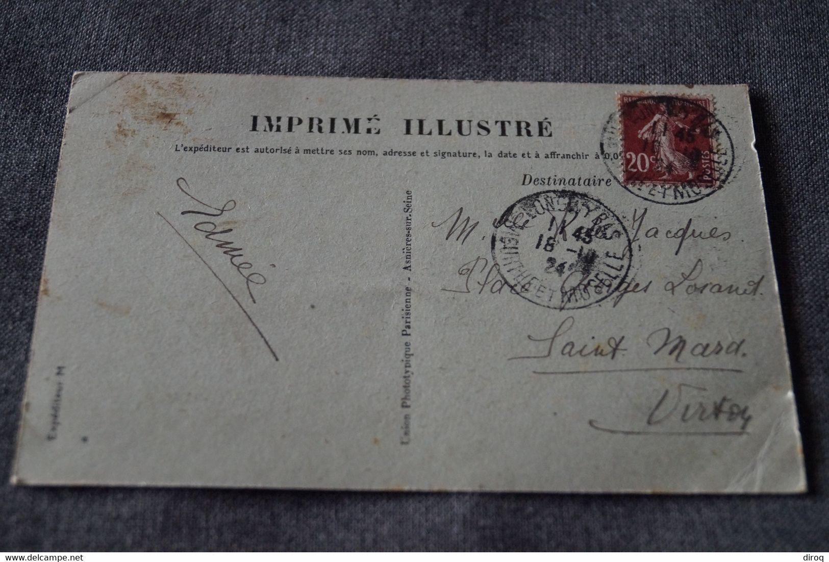 54 VILLERS LA MONTAGNE 1924,Petite Rue,belle Carte Postale Ancienne - Andere & Zonder Classificatie