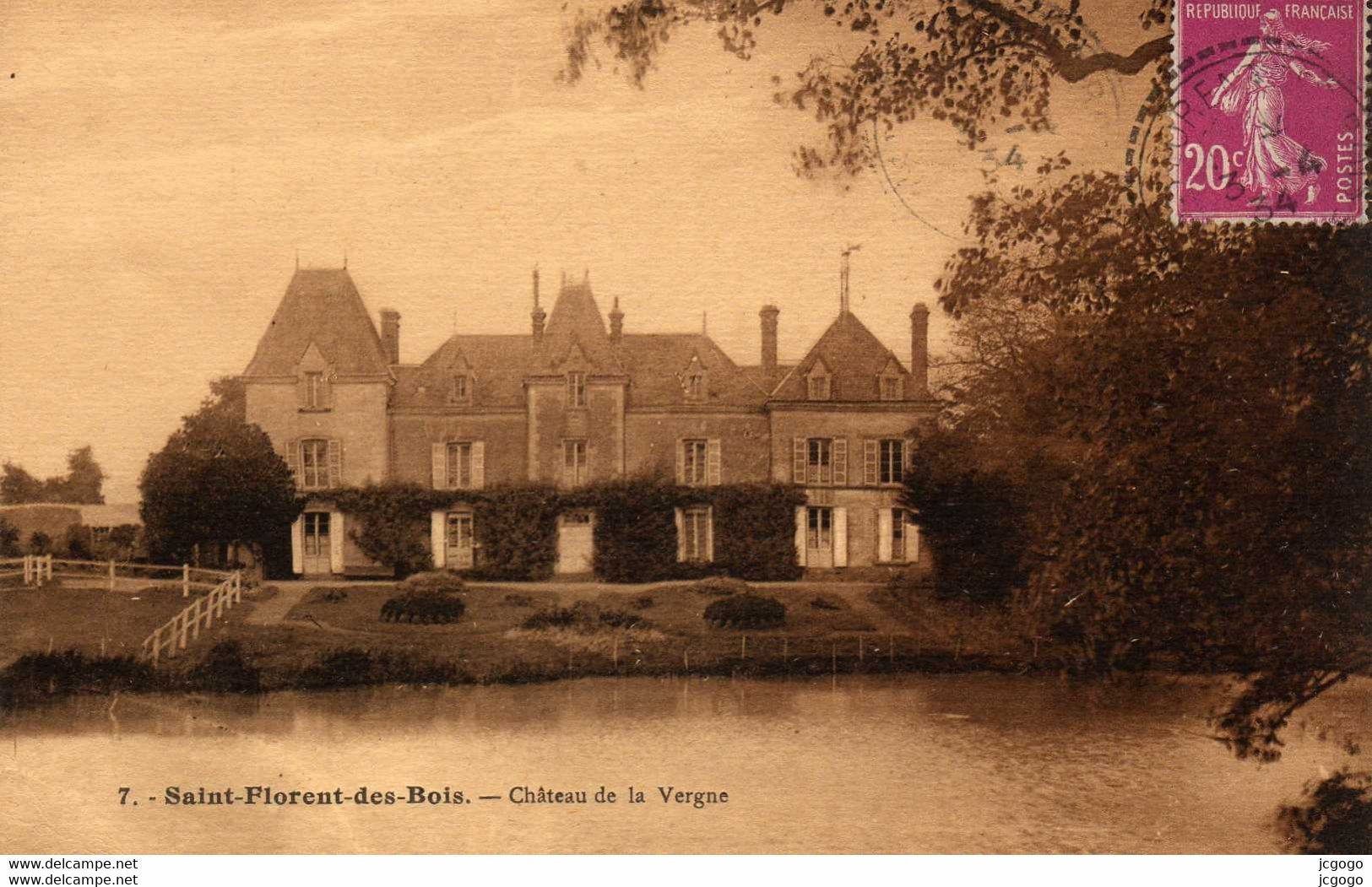 Saint Florent Des Bois  Château De La Vergne  1934 - Saint Florent Des Bois