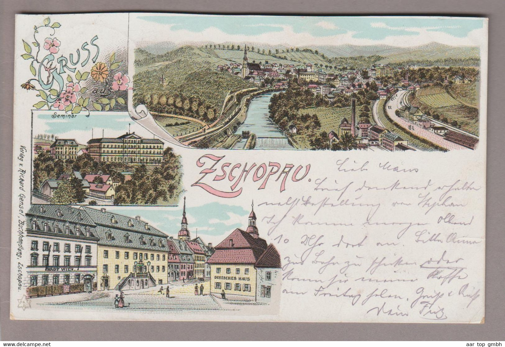 AK DE Sachsen Zschopau 1897-06-02  (Bahn-O Chemnitz-Annaberg) Zug #723 Litho Richard Gensel - Zschopau