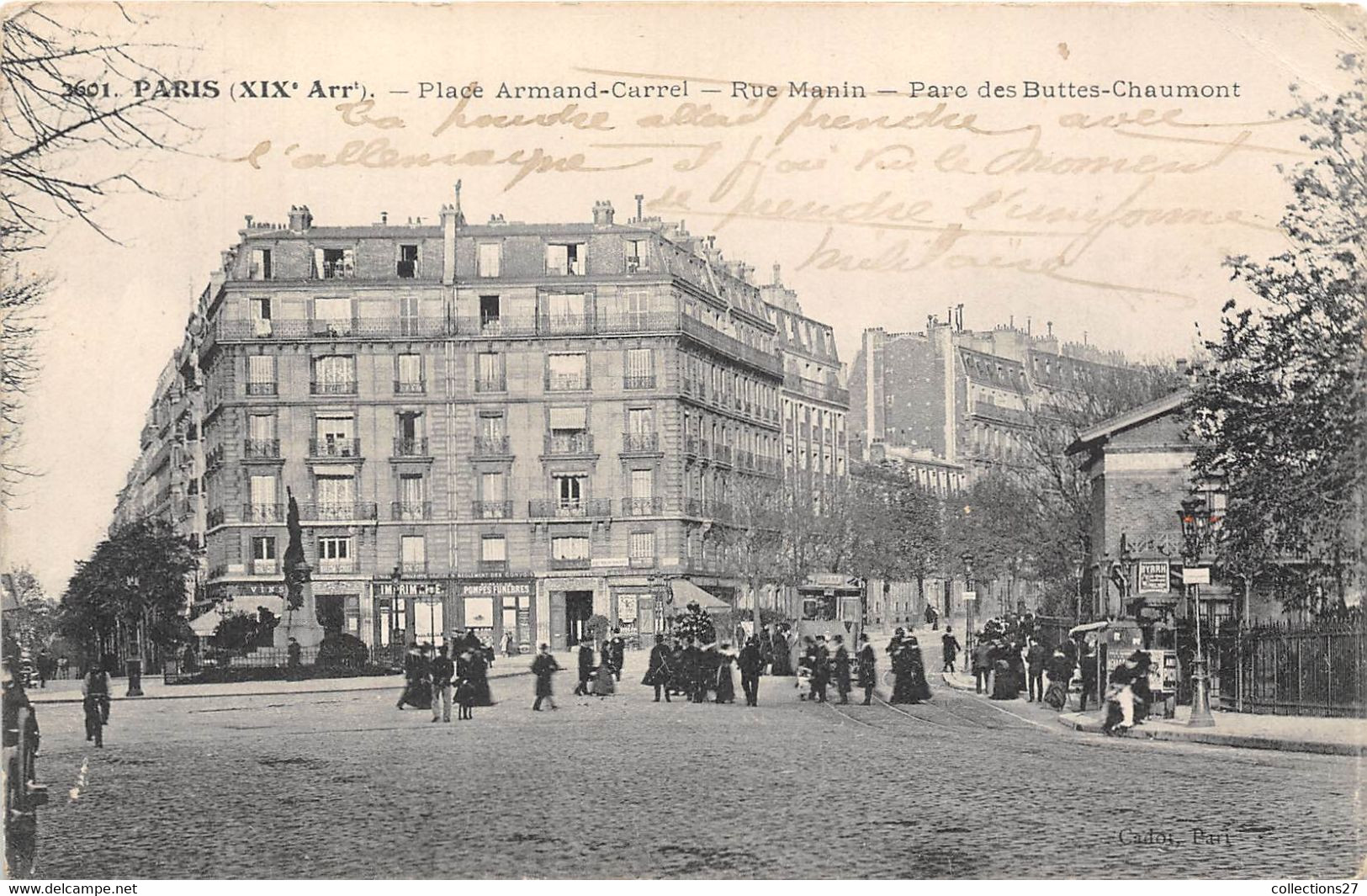 PARIS-75019- PLACE ARMAND CARREL- RUE MANIN- PARC DES BUTTES-CHAUMONT - Arrondissement: 19