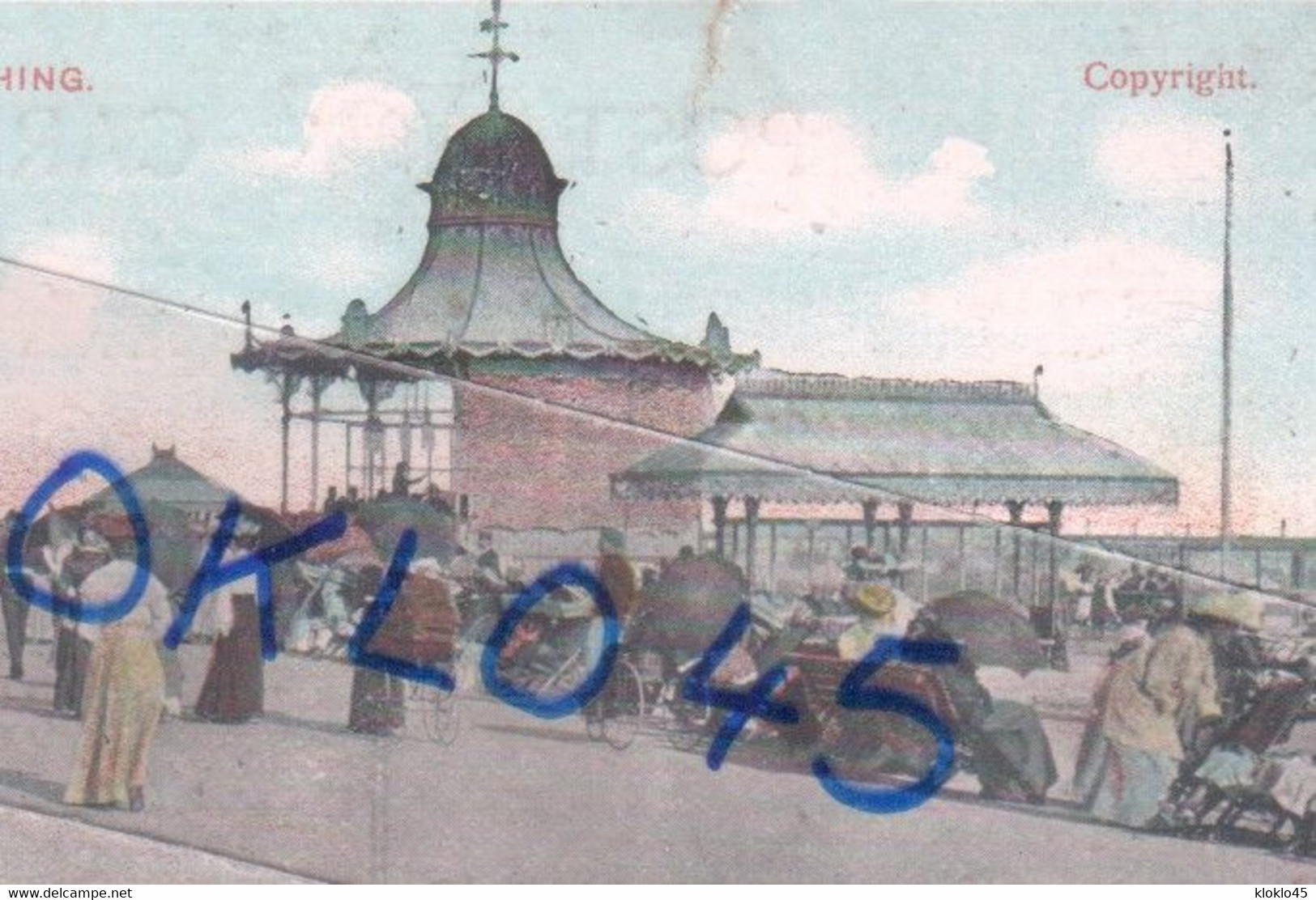 Angleterre - THE BANDSTAND WORTHING - Animé  Vue Des Touristes Sur La Jetée Du Pier Pavilion -  CPA Couleur Copyright - Worthing