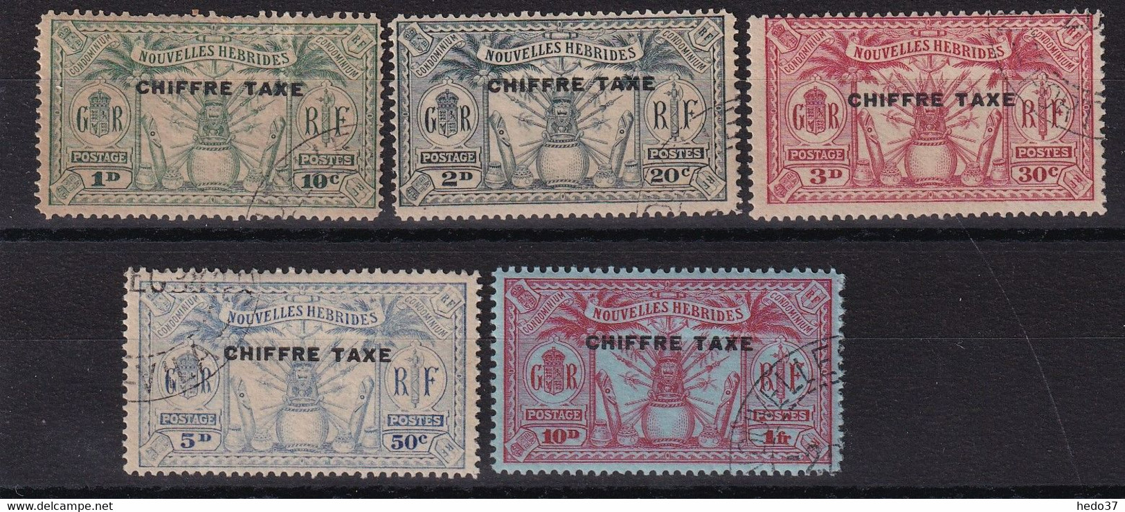 Nouvelles Hébrides Taxe N°1/5 - Oblitéré - TB - Timbres-taxe