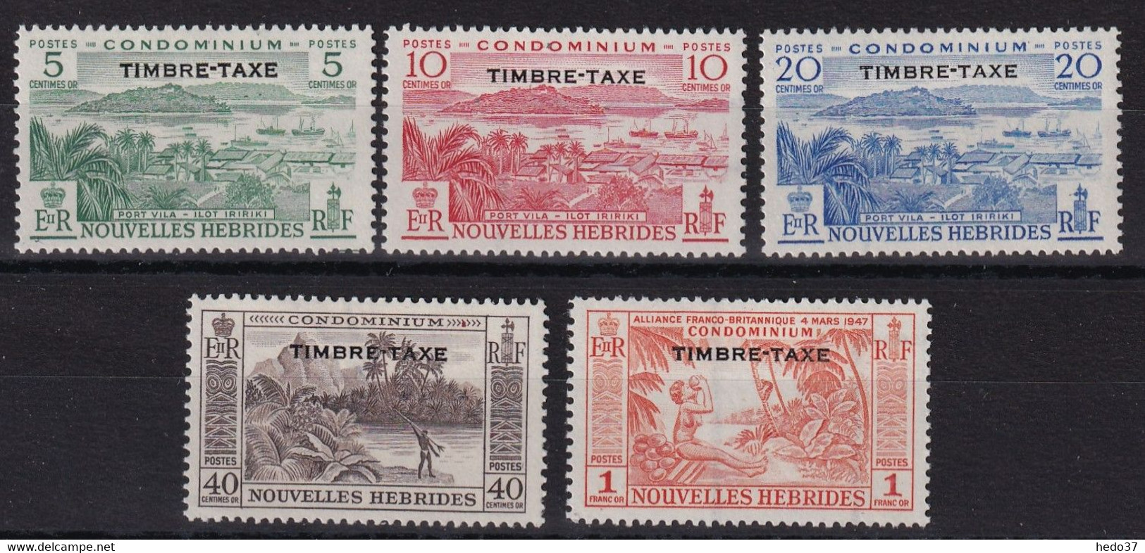 Nouvelles Hébrides Taxe N°36/40 - Neuf * Avec Charnière - TB - Postage Due