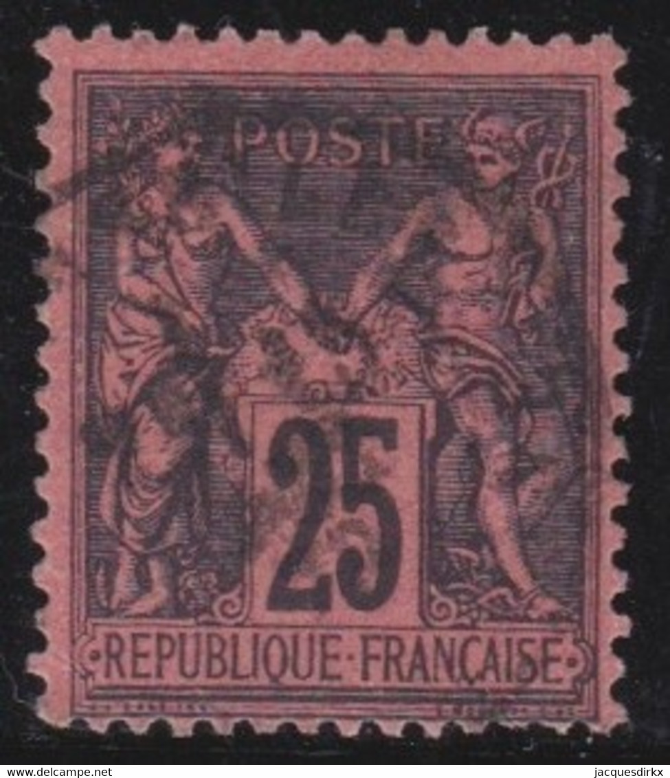 France   .    Y&T   .      91    .     O      .   Oblitéré - 1876-1898 Sage (Tipo II)
