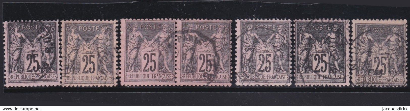 France   .    Y&T   .      97  7x    .     O      .   Oblitéré - 1876-1898 Sage (Tipo II)