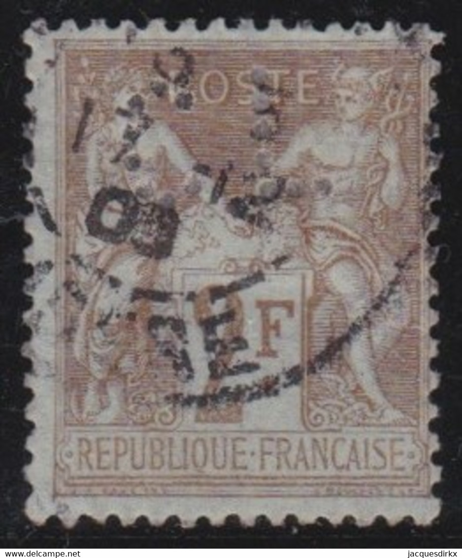 France   .    Y&T   .      105  (2 Scans)  Perfin       .     O      .   Oblitéré - 1898-1900 Sage (Type III)