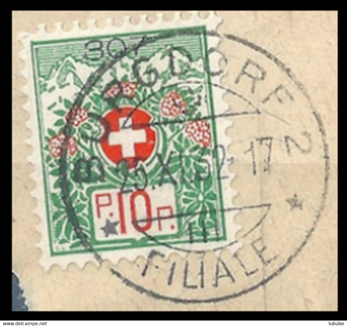 Portofreiheit 12A  "Burgdorf 2 Filiale"  (Kontrollzeichen 307 - Bezirks Krankenhaus)   1932 - Franchigia