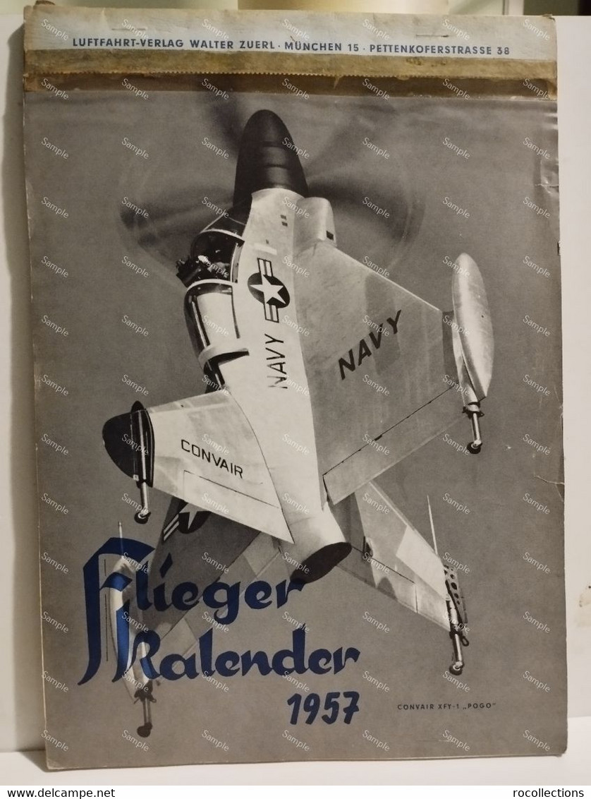 Aeronautics Germany Aviator Calendar FLIEGER KALENDER 1957 - Grand Format : 1941-60