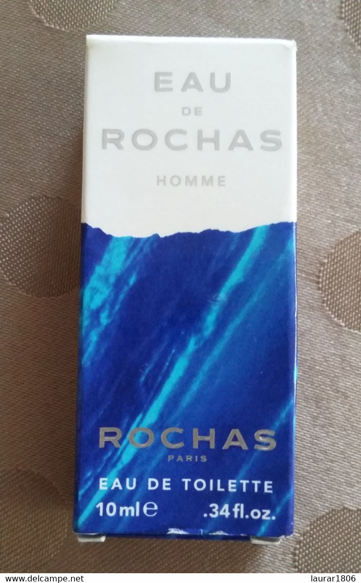 Flacon De Parfum Miniature "EAU DE ROCHAS" Homme 10ml Avec Boite - Miniatures Hommes (avec Boite)