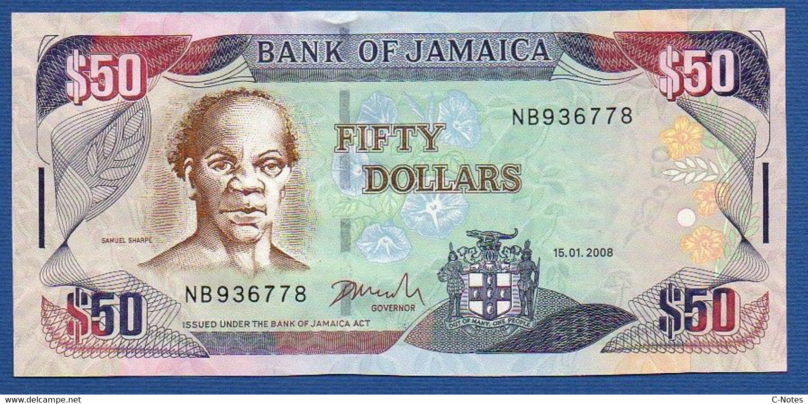 JAMAICA - P.83c – 50 Dollars 2008 UNC Serie NB 936778 - Jamaique