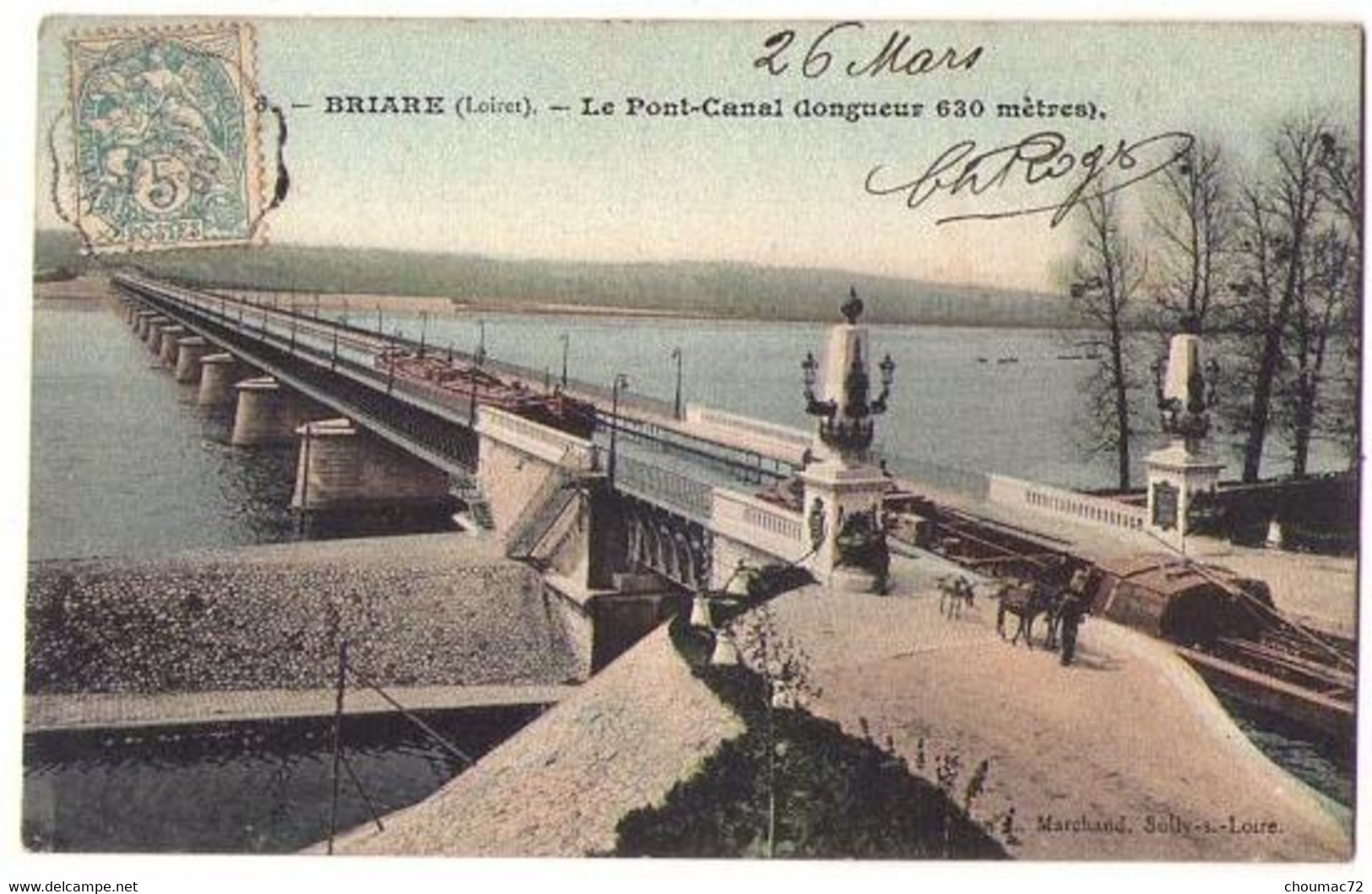 (45) 654, Briare, Marchand Colorisée, Le Pont-Canal, Péniche - Briare