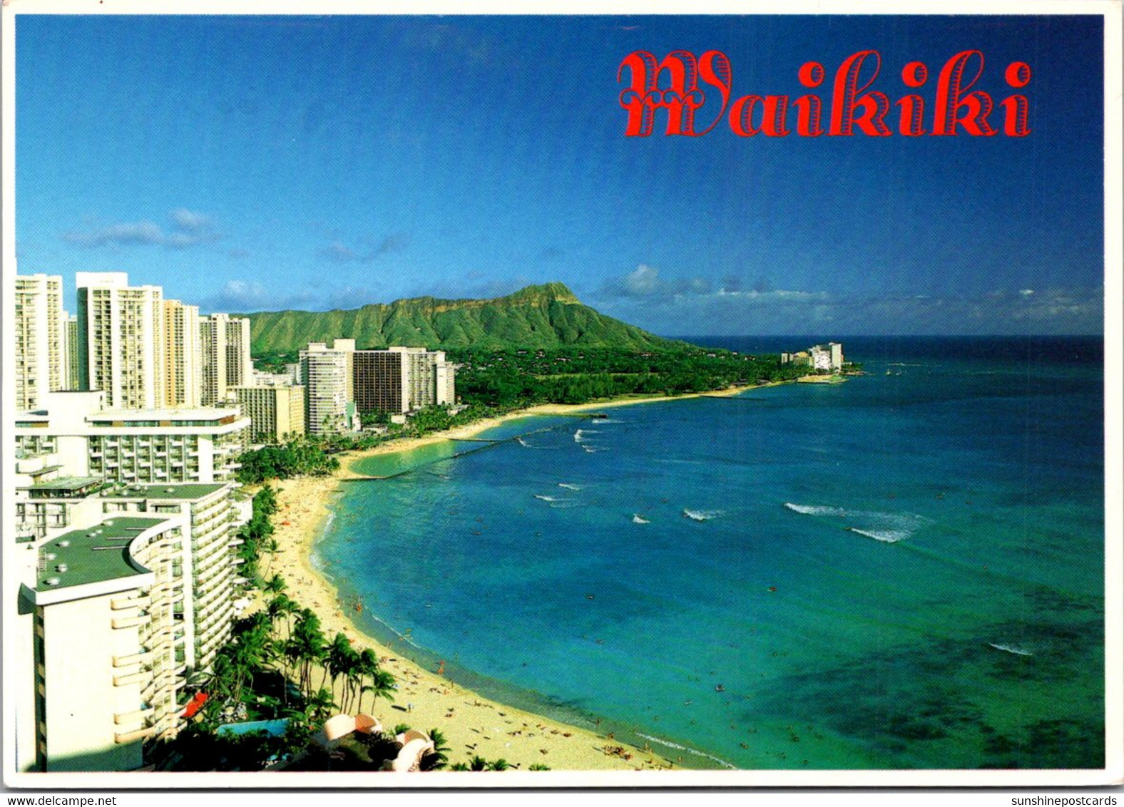 Hawaii Honolulu Waikiki Beach With Diamond Head In Background - Honolulu