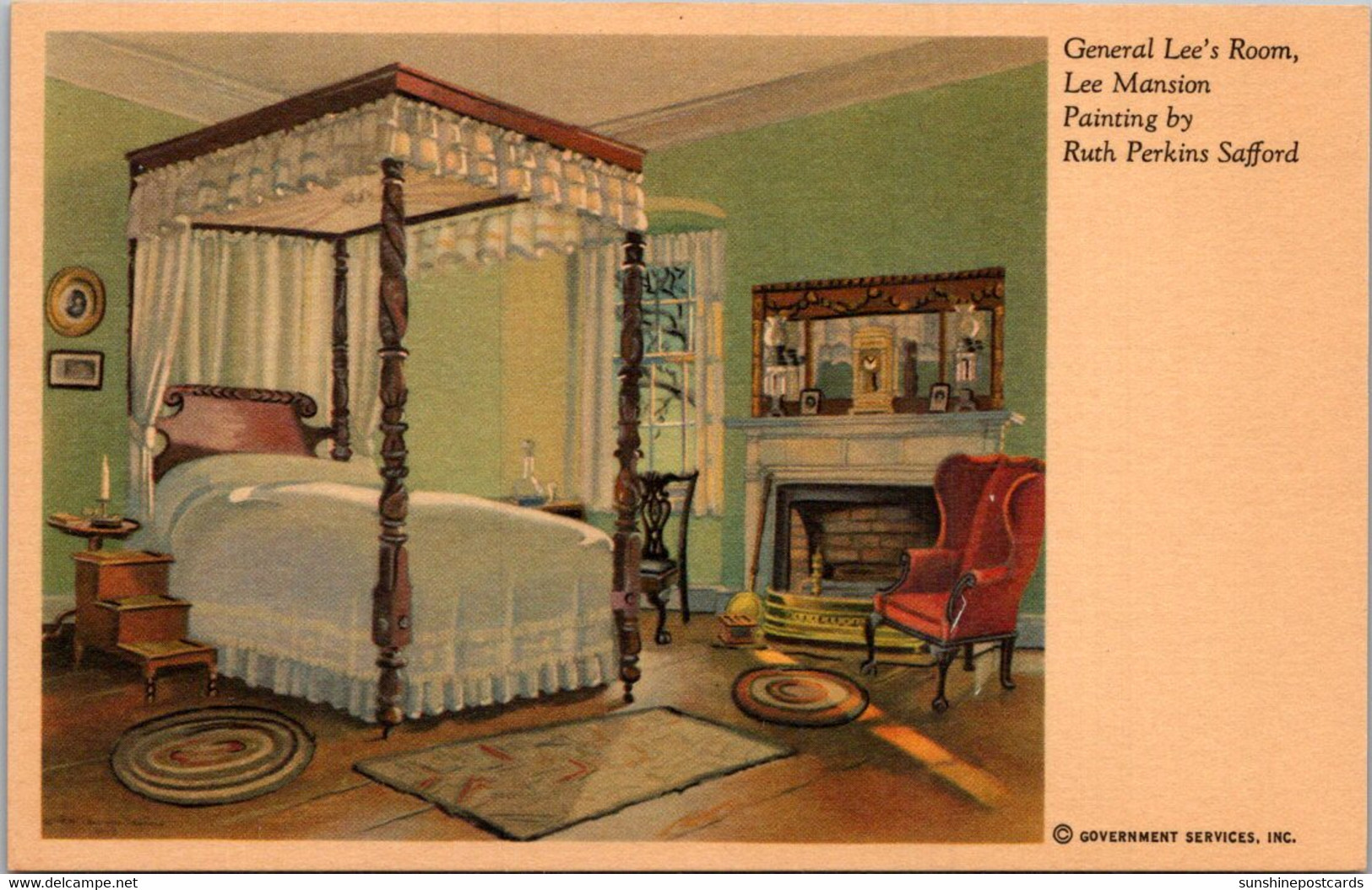 Virginia Arlington Lee Mansion General Lee's Bedroom Painting By Ruth Perkins Stafford - Arlington