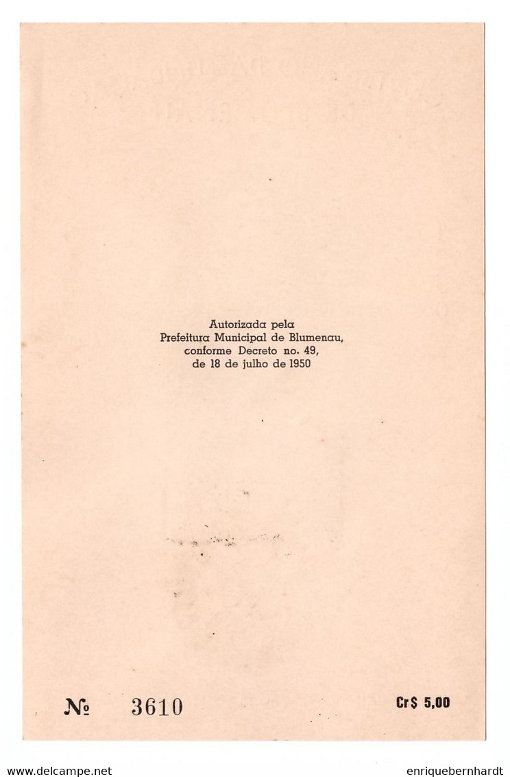 BRASIL. CENTENARIO DE LA FUNDACIÓN DE BLUMENAU (1950). RECUERDO DE LA EXPOSICIÓN FILATÉLICA Y NUMISMÁTICA. - Carnets