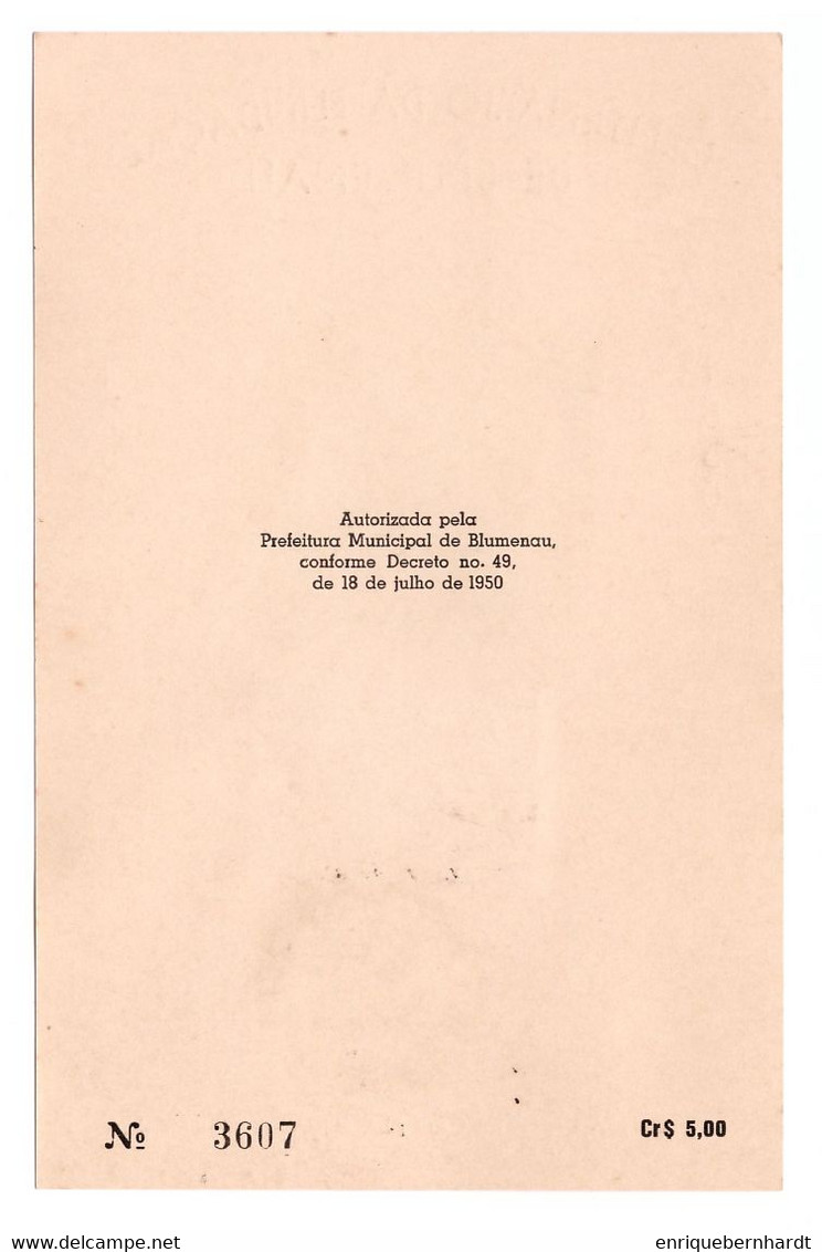BRASIL. CENTENARIO DE LA FUNDACIÓN DE BLUMENAU (1950). RECUERDO DE LA EXPOSICIÓN FILATÉLICA Y NUMISMÁTICA. - Libretti