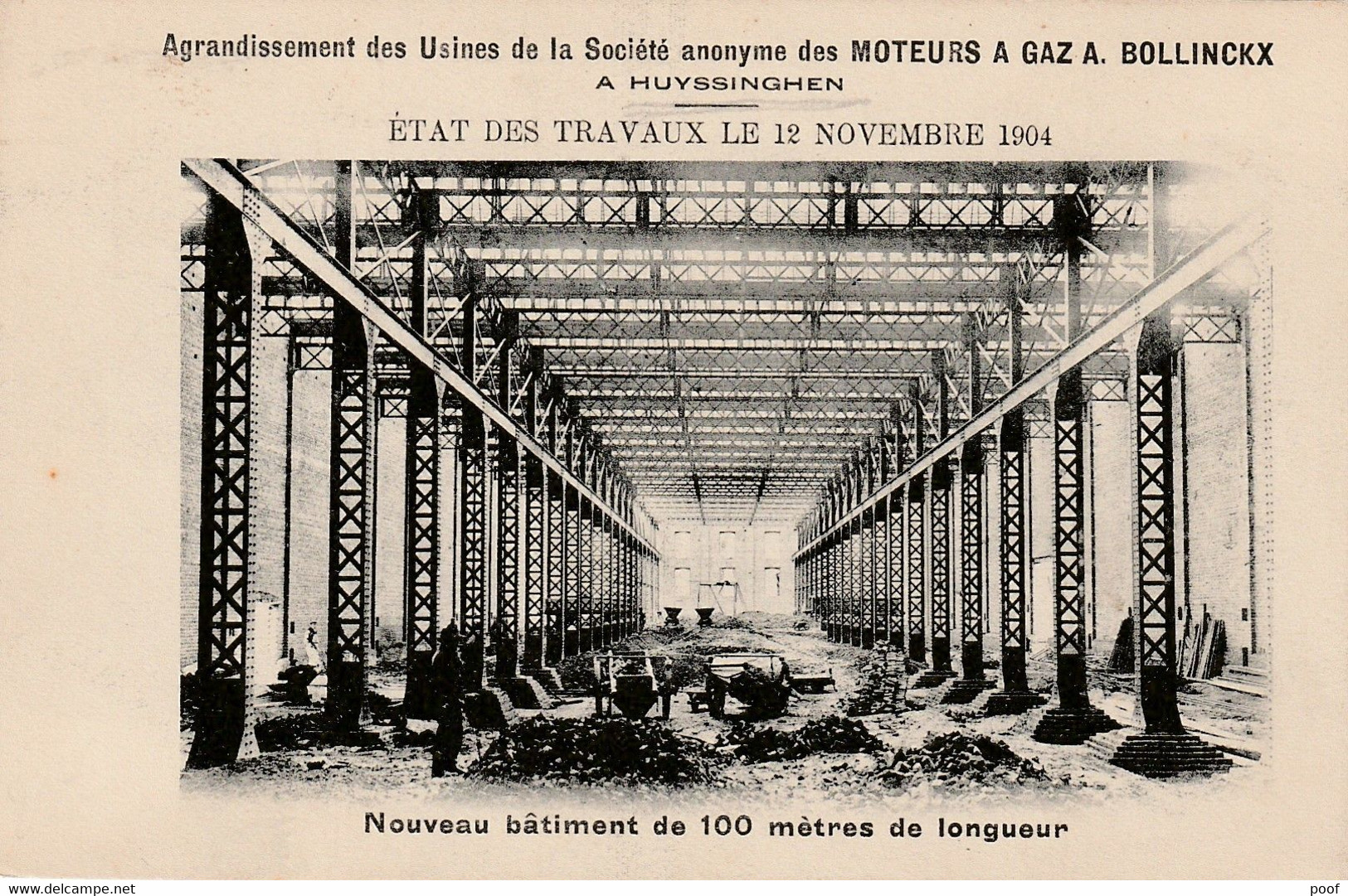 Huyssinghen / Huizingen : Moteurs A Gaz A. Bollinckx / Etat Des Travaux Le 12 Nov. 1904 - Beersel